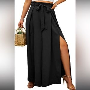 Elegant Black Women's Wide-Leg Pants